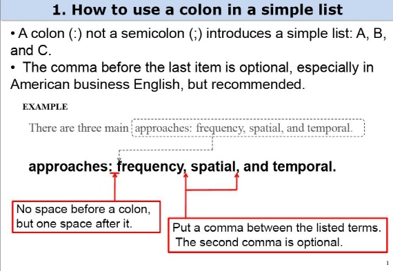 colon or semicolon for lists